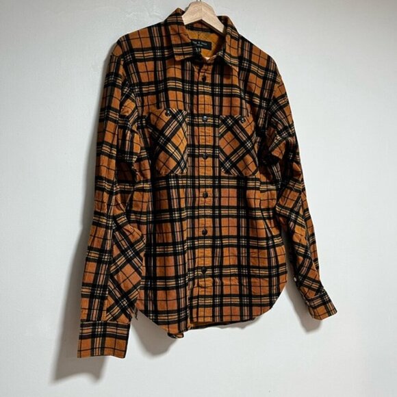 Rag & Bone Plaid Shirt – Medium – Brown & Black – 100% Cotton – Made in China - Picture 11 of 12